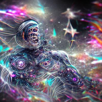 Cosmic Horror Cyborg in Astral Illustration