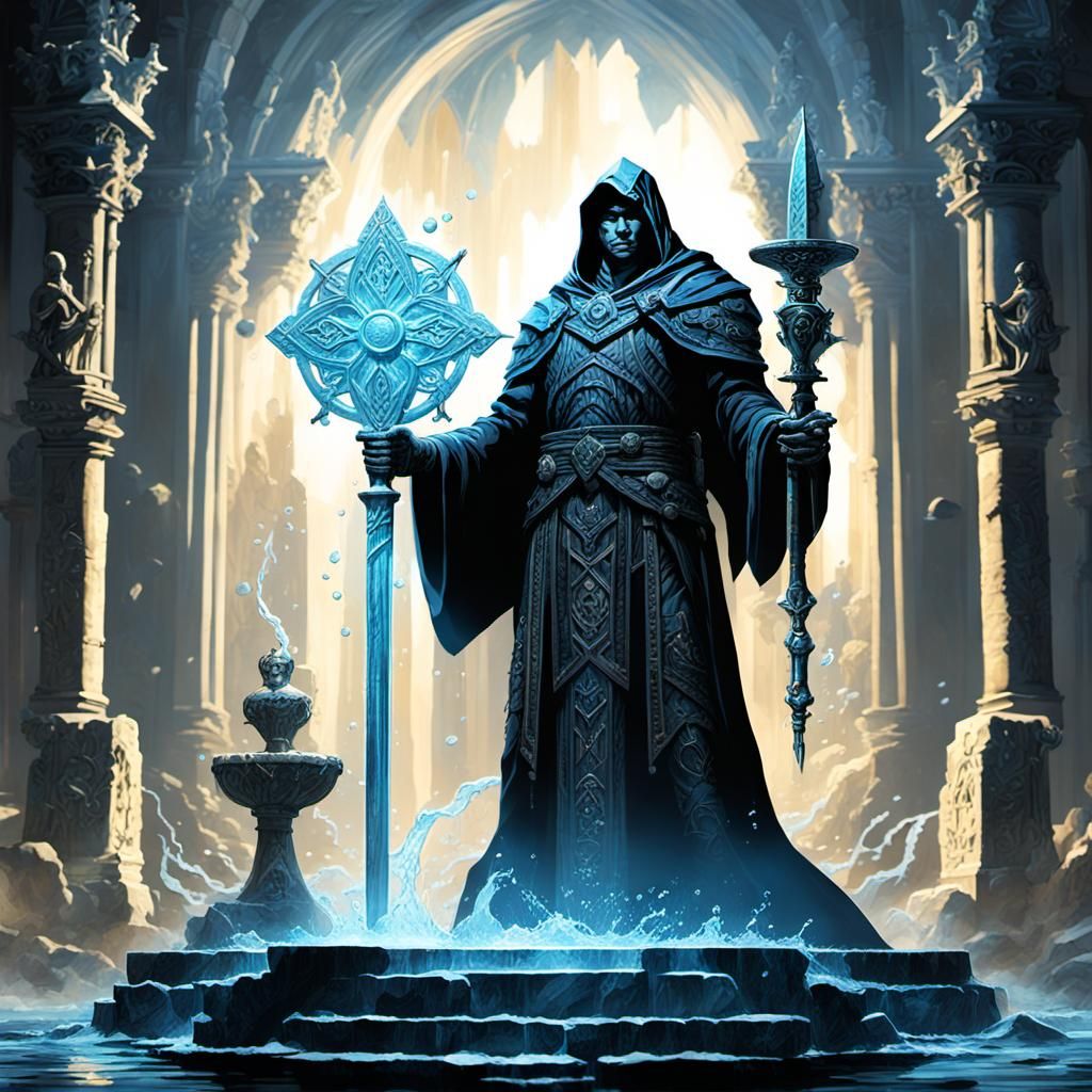 Mysterious Altar Scene in Dark Fantasy Style