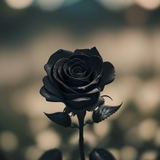 Gothic Black Roses with Fleur de Lis