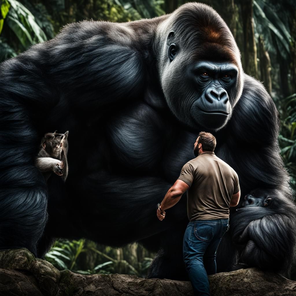 Hyperrealistic Gorilla Encounter: Cinematic and Detailed
