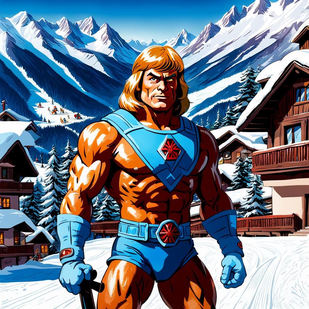 He-man at the ski resort