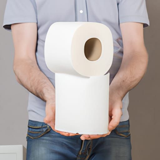 Man Presents a New Toilet Paper Roll