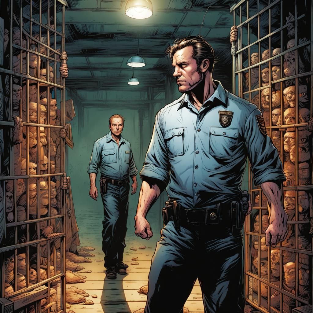 Prisoner Criminal in Comic Book Art Style