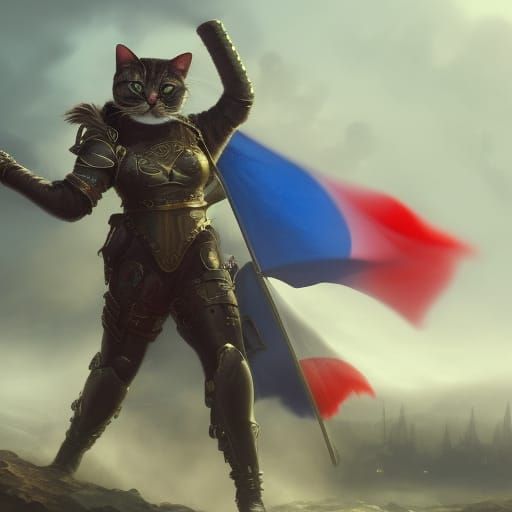 Armored Feline Warrior: Detailed Fantasy Concept Art