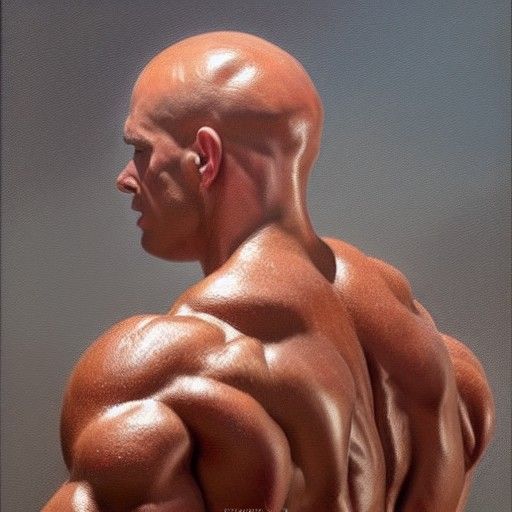 Bodybuilder in Oil Painting Style