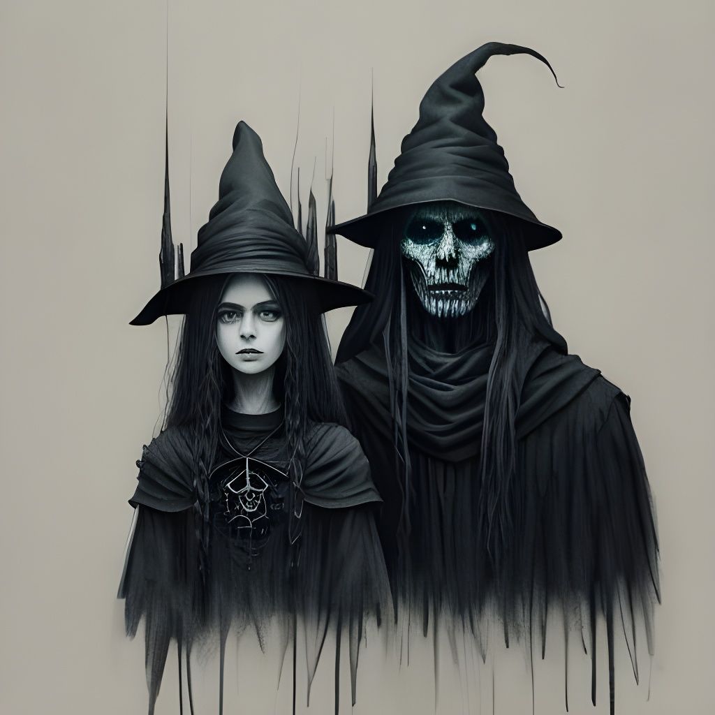 Witch and Victim: Dark Fantasy Art in Beksiński Style