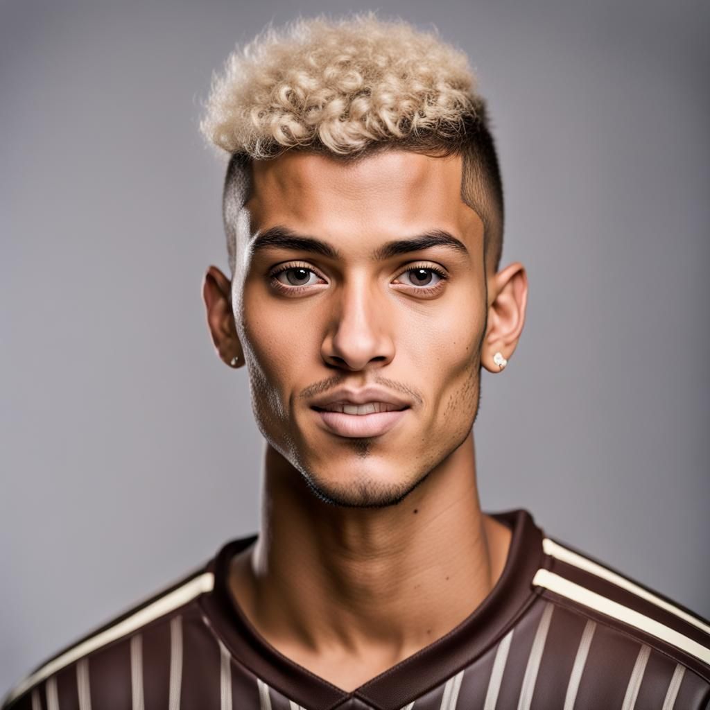 Detailed Headshot of Brazilian Soccer Player in DSLR Photo