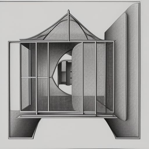 Impossible Birdcage in M.C. Escher Style