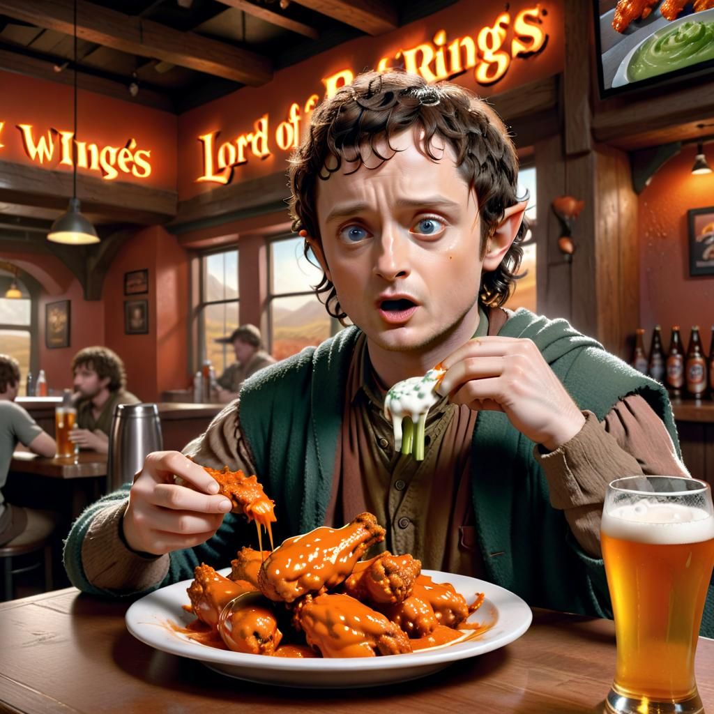 Frodo Baggins in a Sports Bar, Digital Art