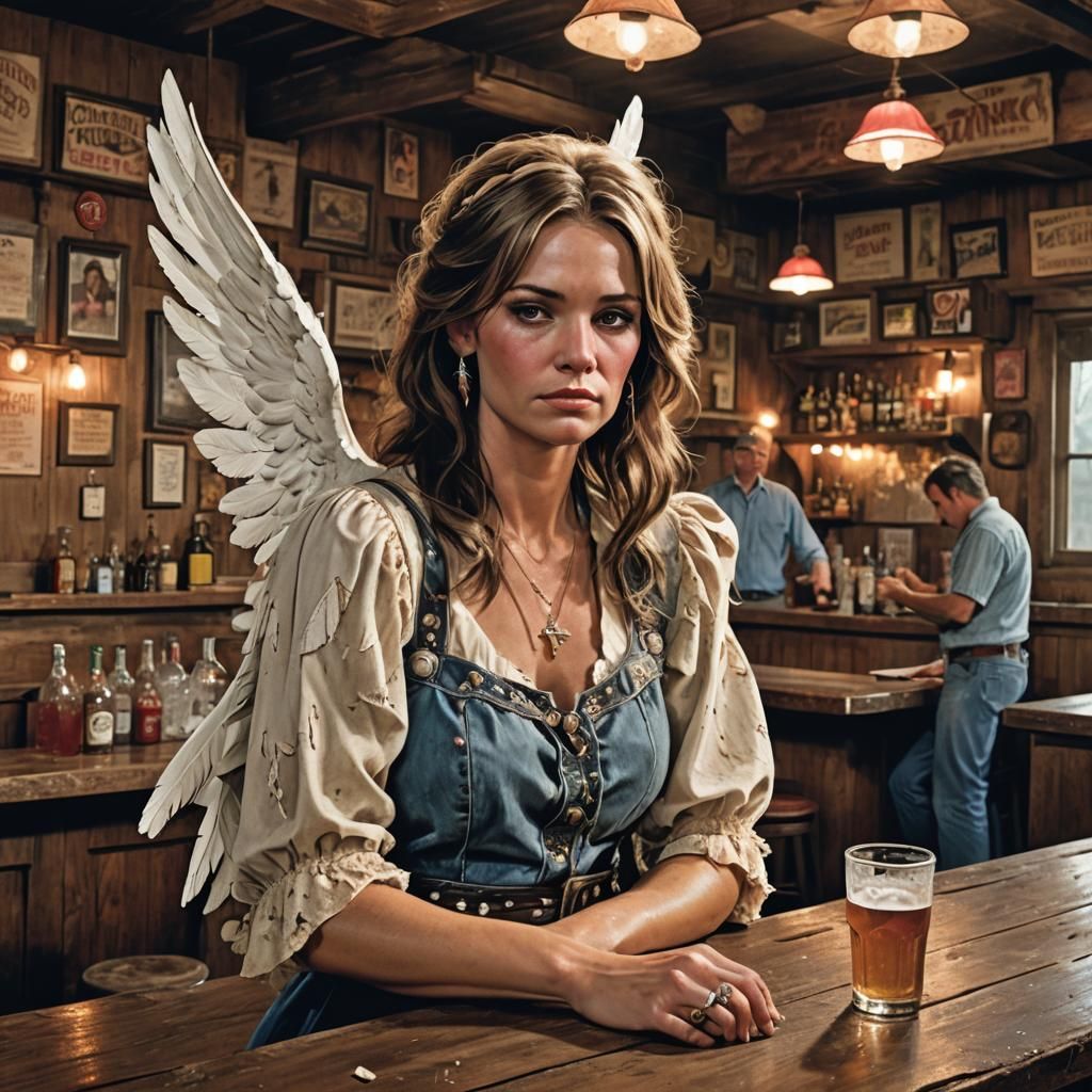 Honky-Tonk Angel in Southern Bar Scene