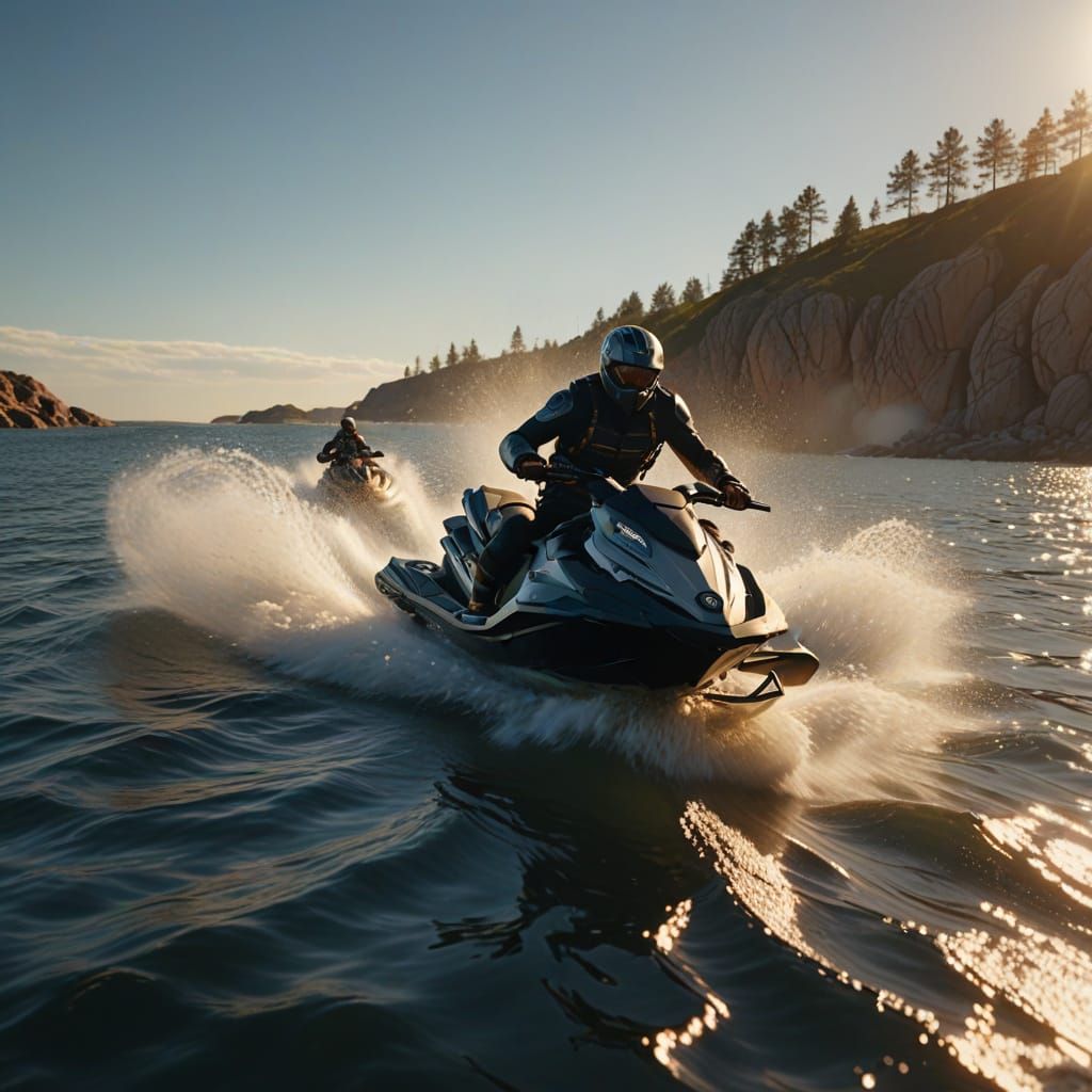 Cinematic Jet Ski Ride at Golden Hour