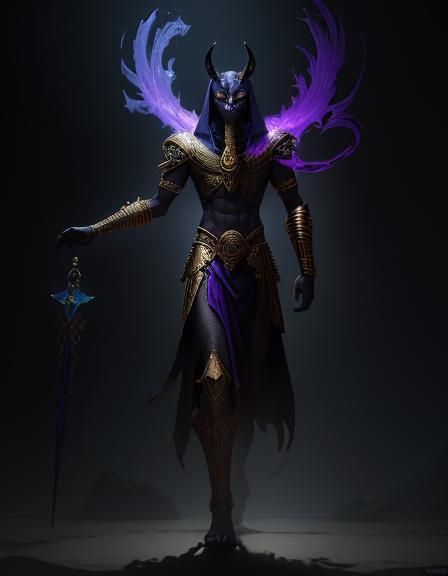 Anubis with Scales of Ma'at in Ancient Hall