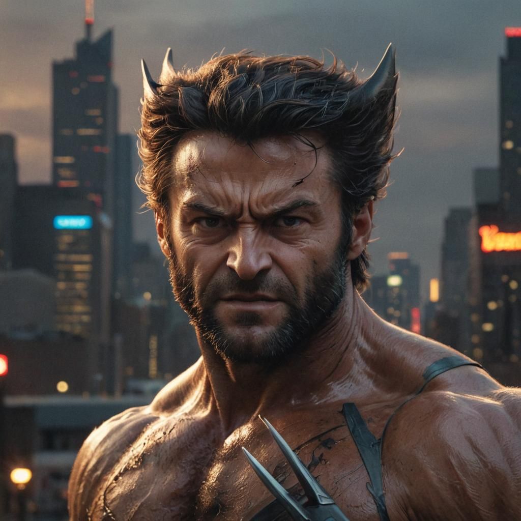 Wolverine Portrait in Dynamic Comic Book Style