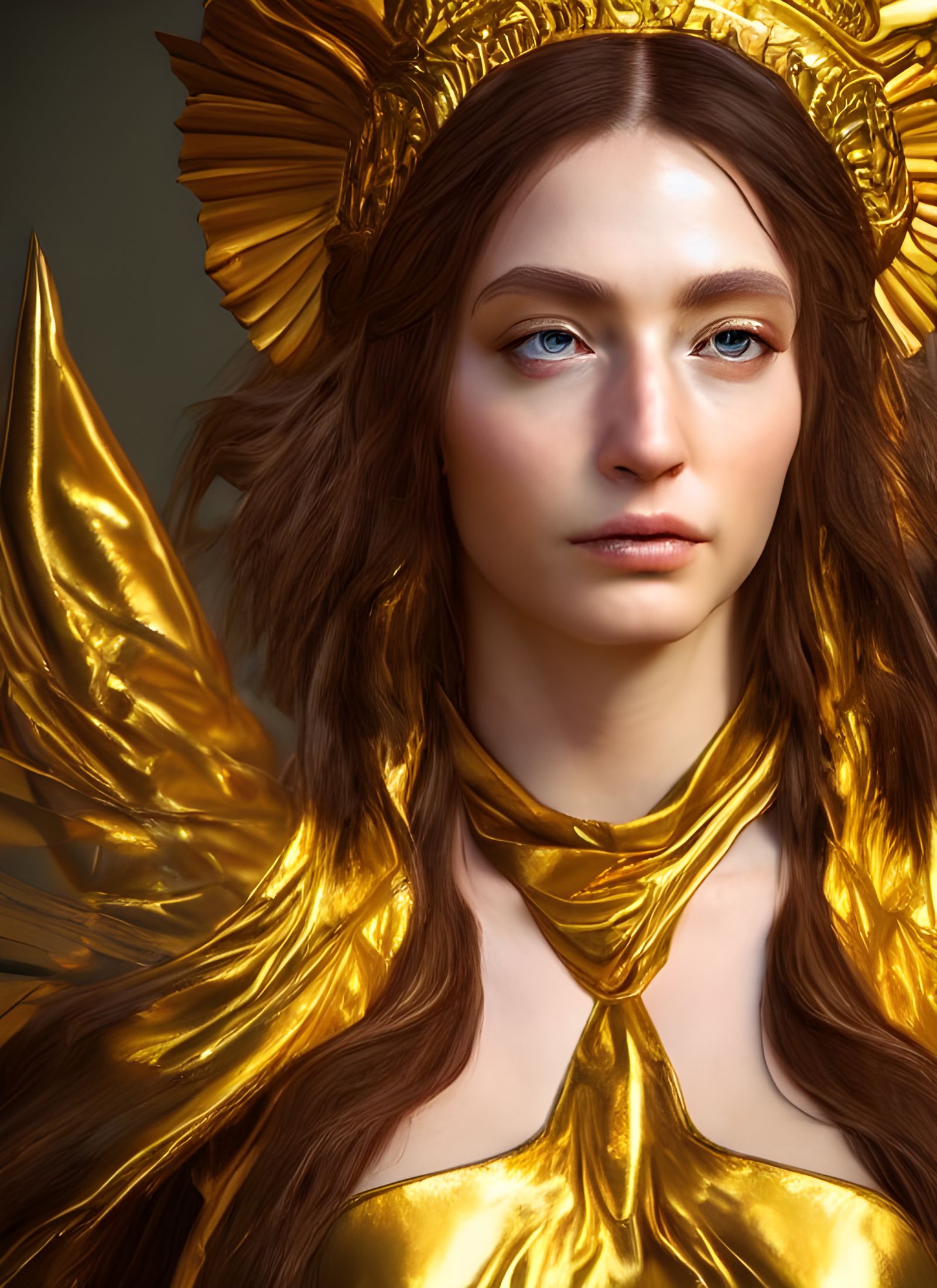 Goddess Hera Portrait with Golden Eyes