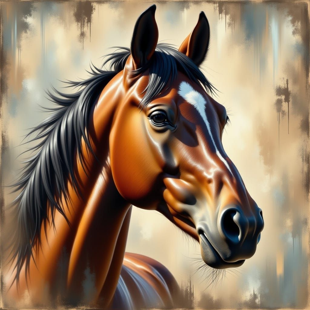 Classic Equestrian Oil Painting