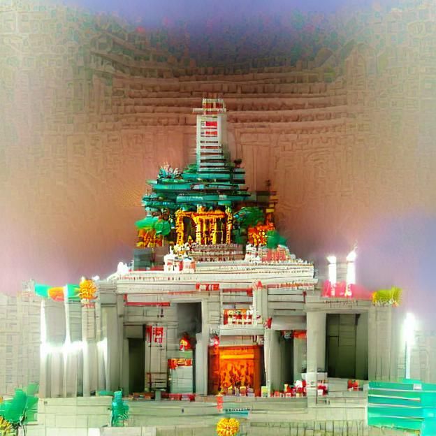 Majestic Temple Bathed in Sunlight