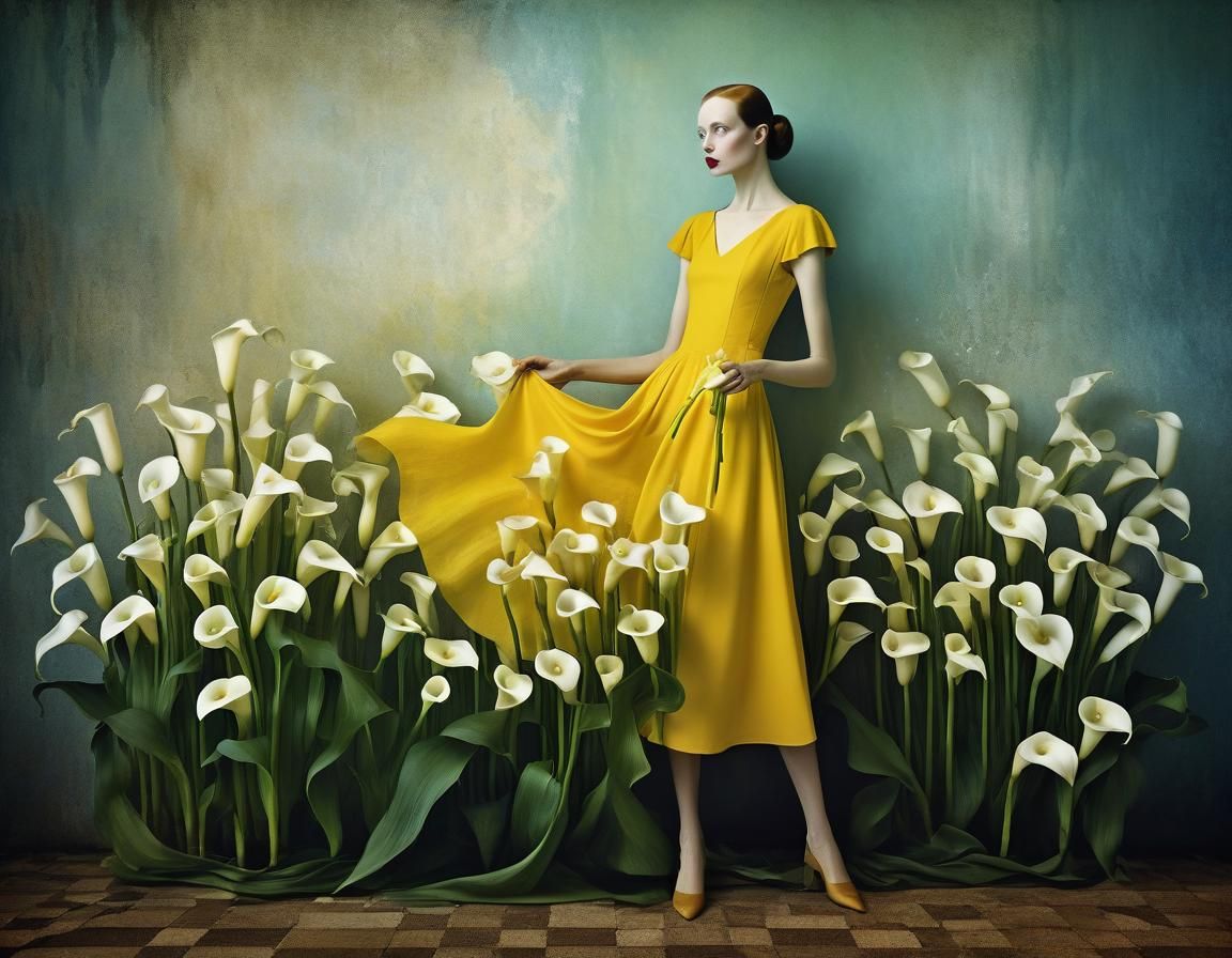 Woman with Lilies in Fairytale Portrait