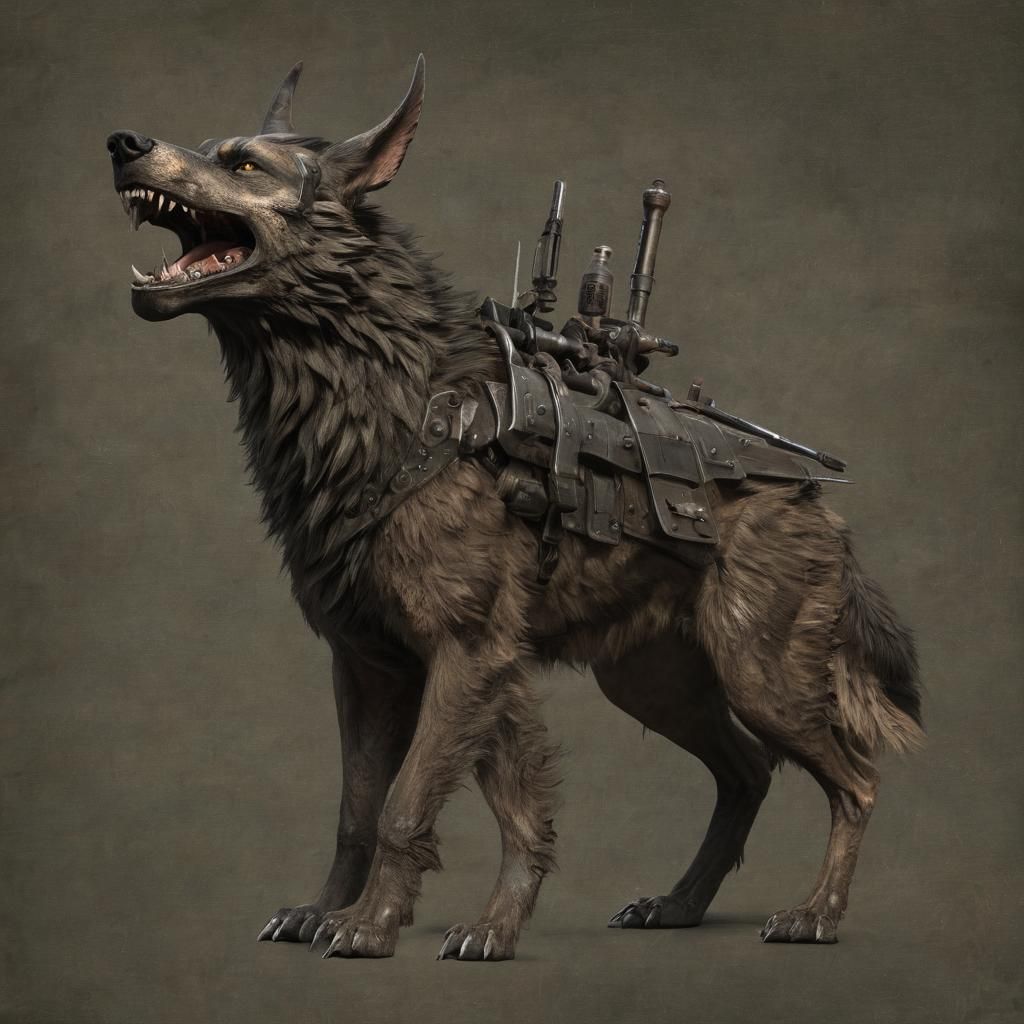 Futuristic Viking Fenrir in Fallout Style