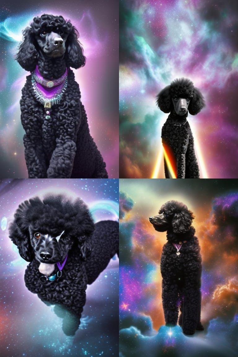 Black is beautiful Black poodle dog thinking his love