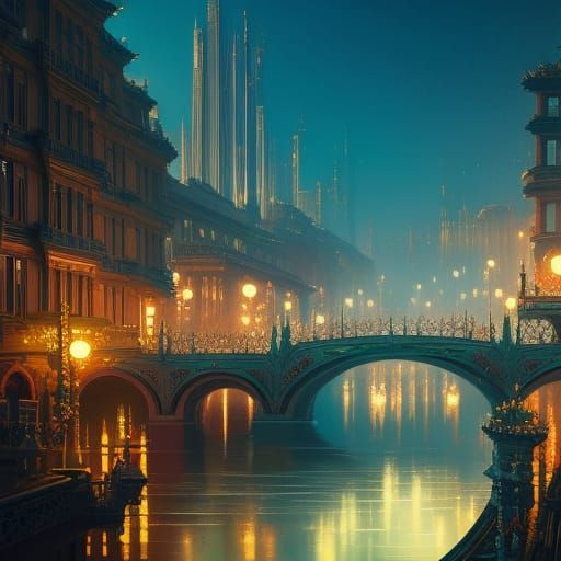 Detailed Architecture in Art Deco Rococo Style