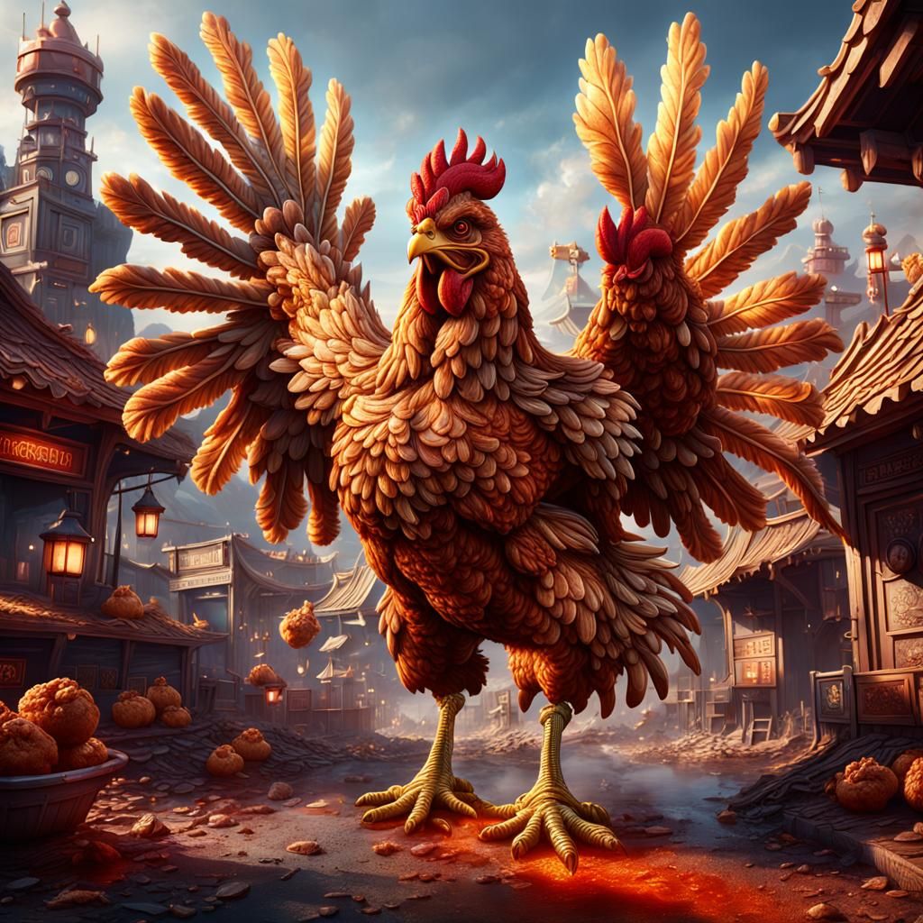 Fantastical Phoenix Fried Chicken Concept Art