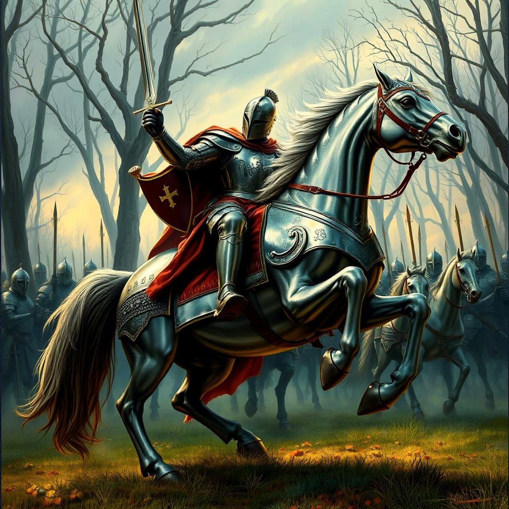 Knight in Shining Armor Ready for Battle