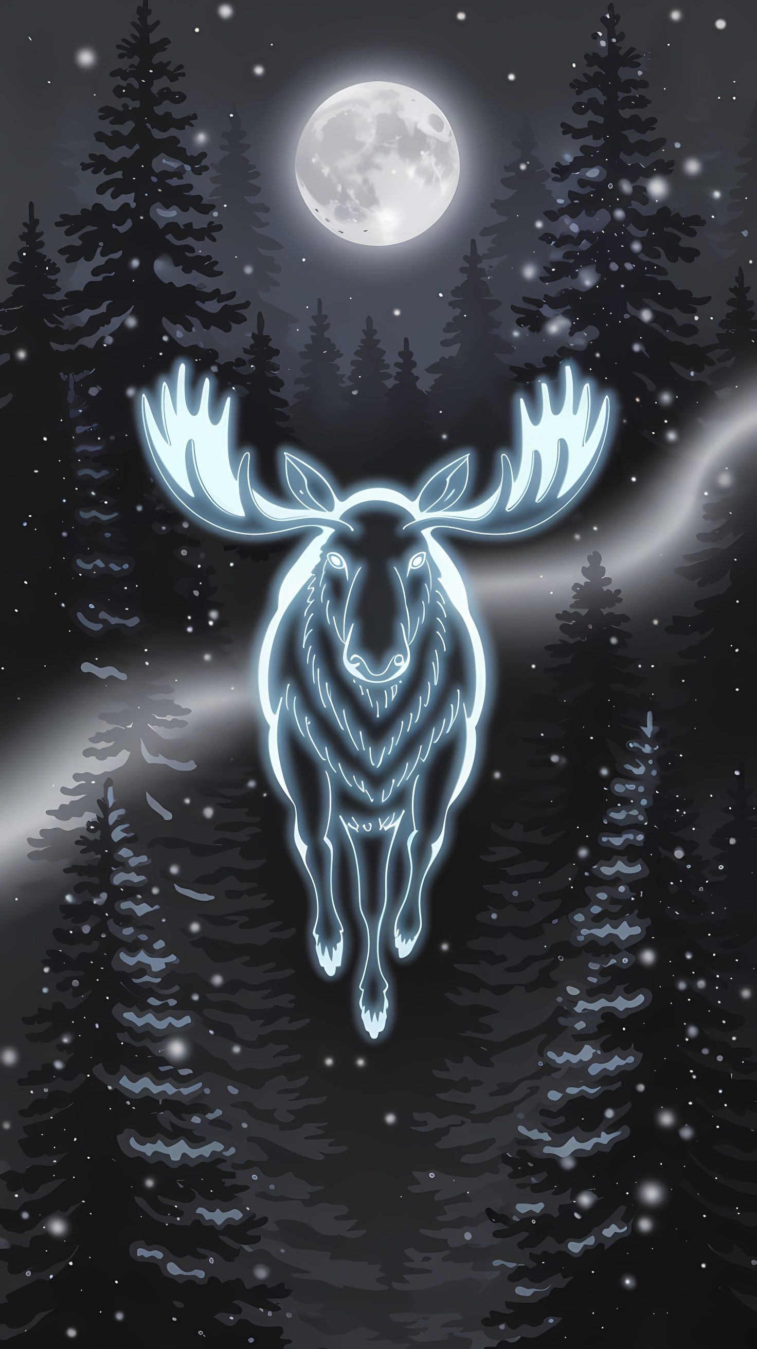 envision a hazy ethereal Moose Spirit, with no physical body...