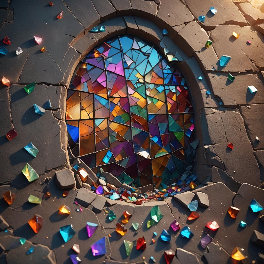 Broken Window in Ancient Castle: Matte Painting