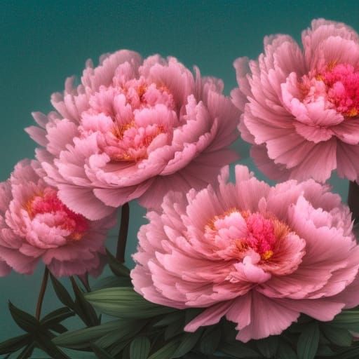 Pink Peonies in Bloom: Photorealistic Dreamcore Art