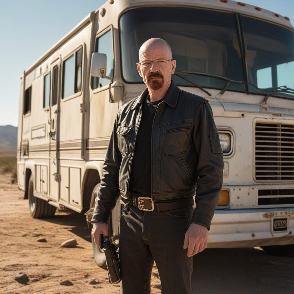 Walter White in Desert Armor, 1986 RV in the Background