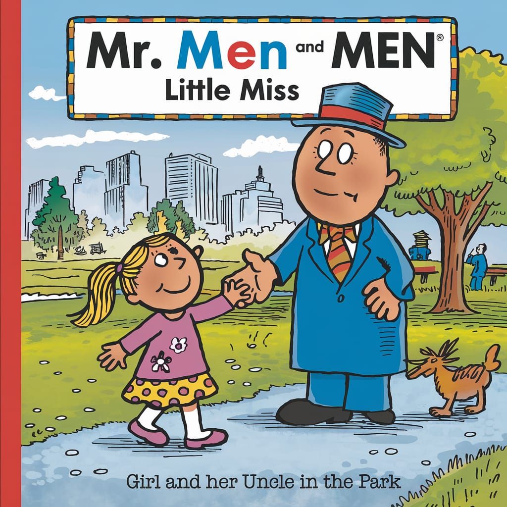 Whimsical Girl and Uncle in Park Book Cover