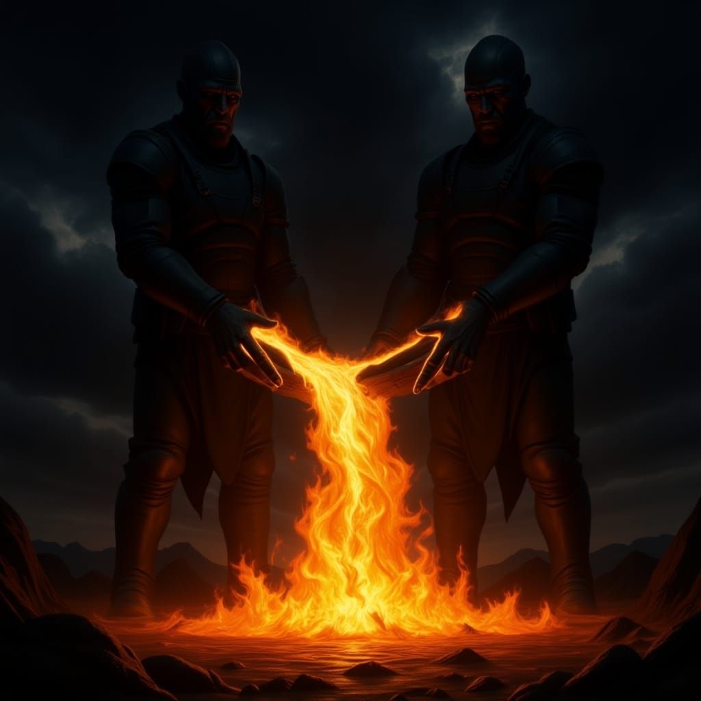 Majestic River of Flame in Dystopian Future