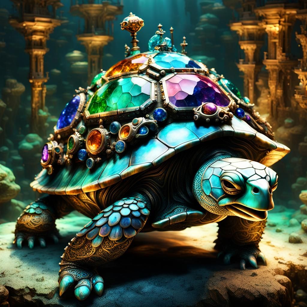 Gemstone Clockwork Turtle in Mermaid Castle