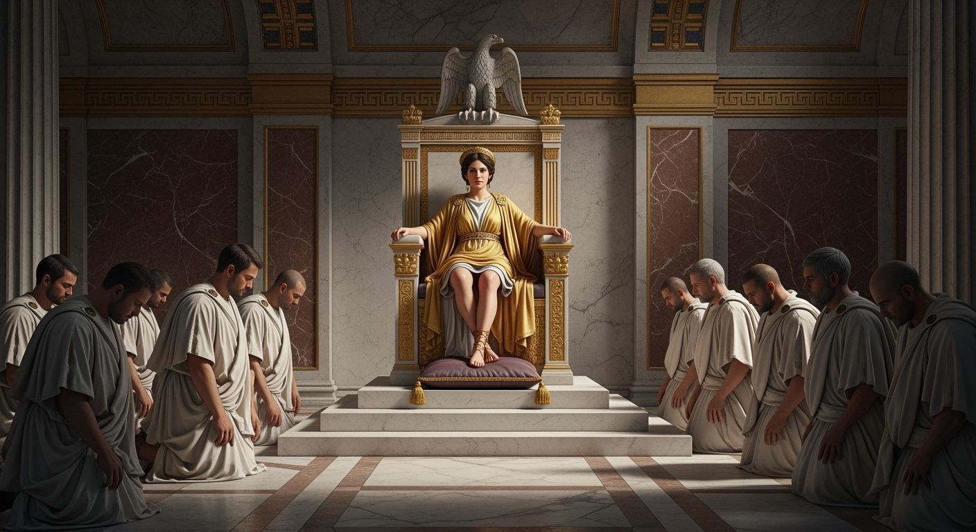 Empress Messalina on a Golden Throne in Ancient Rome