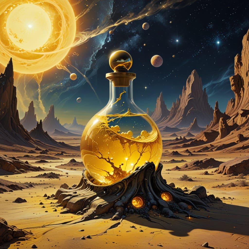 Golden Celestial Potion on Alien Planet