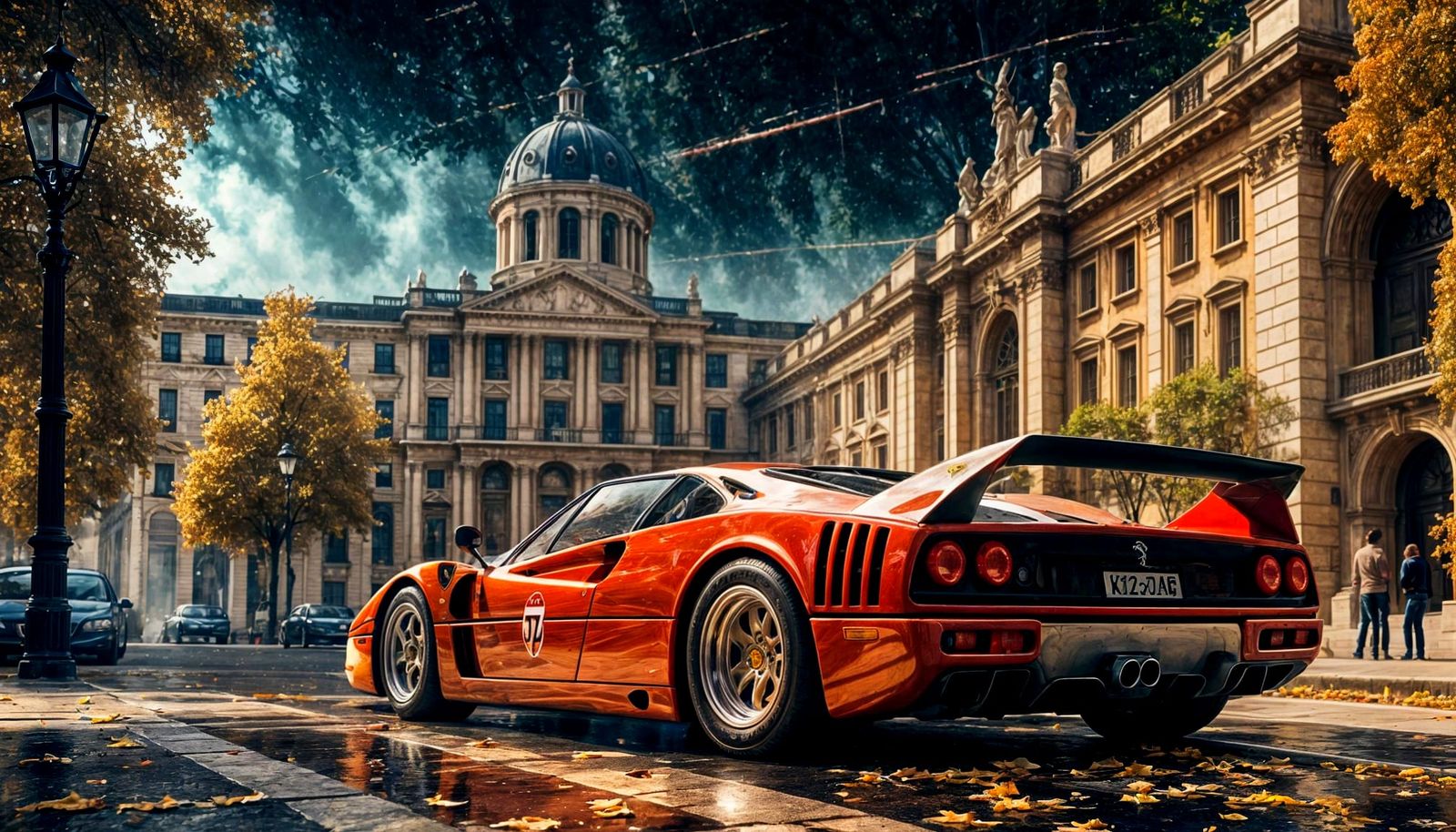 Ferrari F40 in Autumn, Sfumato Style