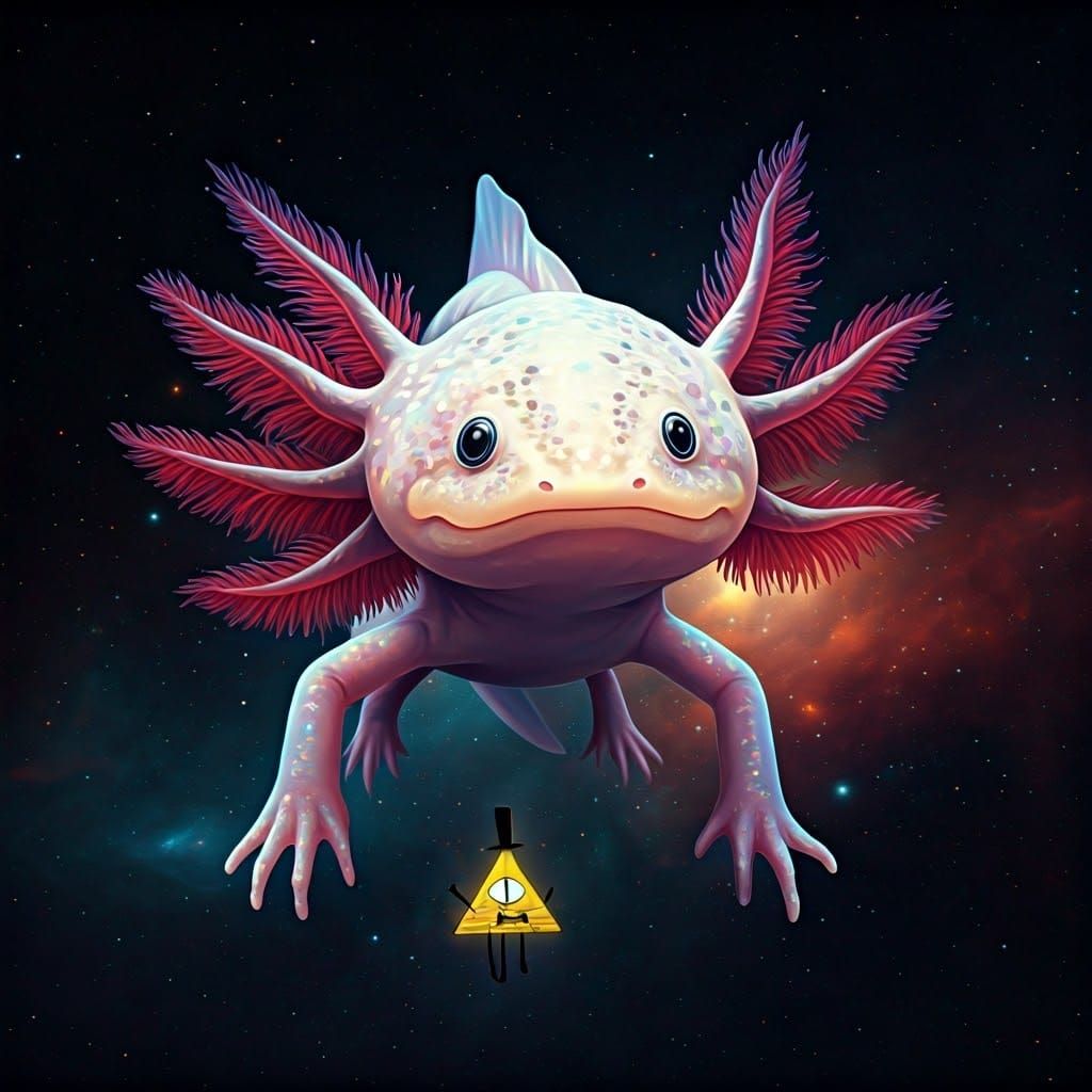 Galactic Axolotl in Dreamlike Surrealism