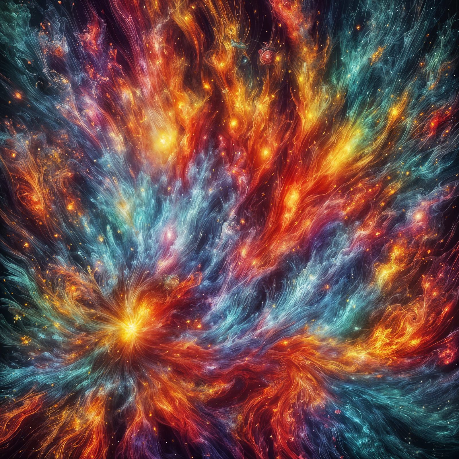 Floral Teapot Exploding with Fractal Colors