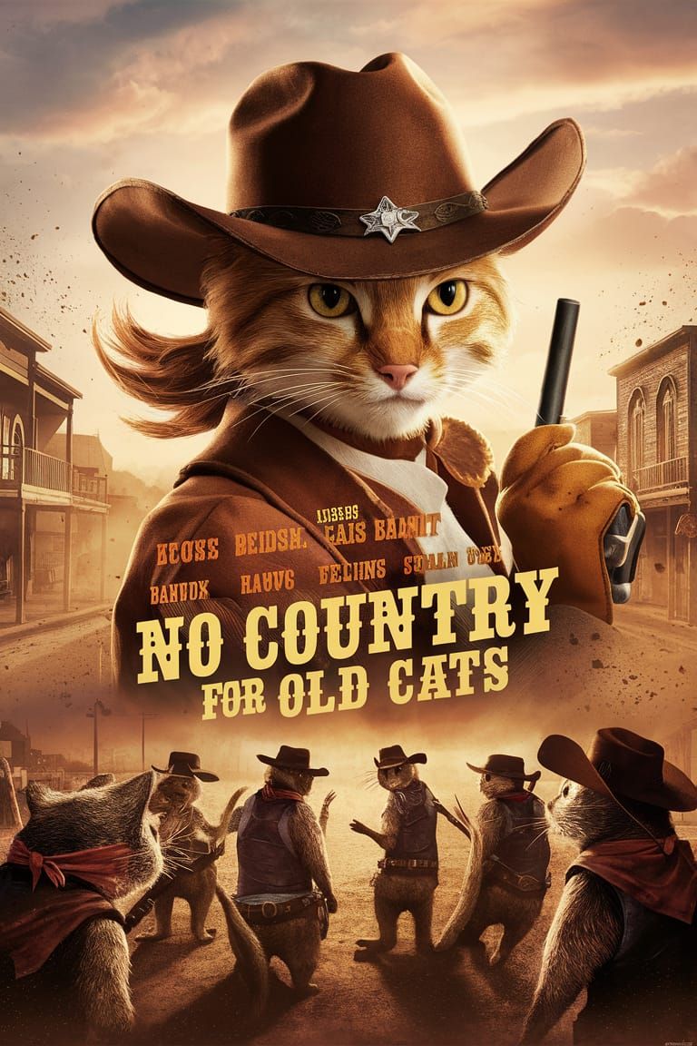 Made-up Movie Poster • »No Country for Old Cats«