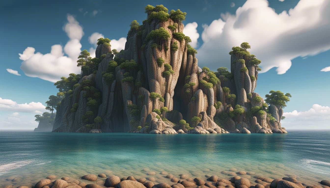 Epic Shoreline with Towering Rock Formations