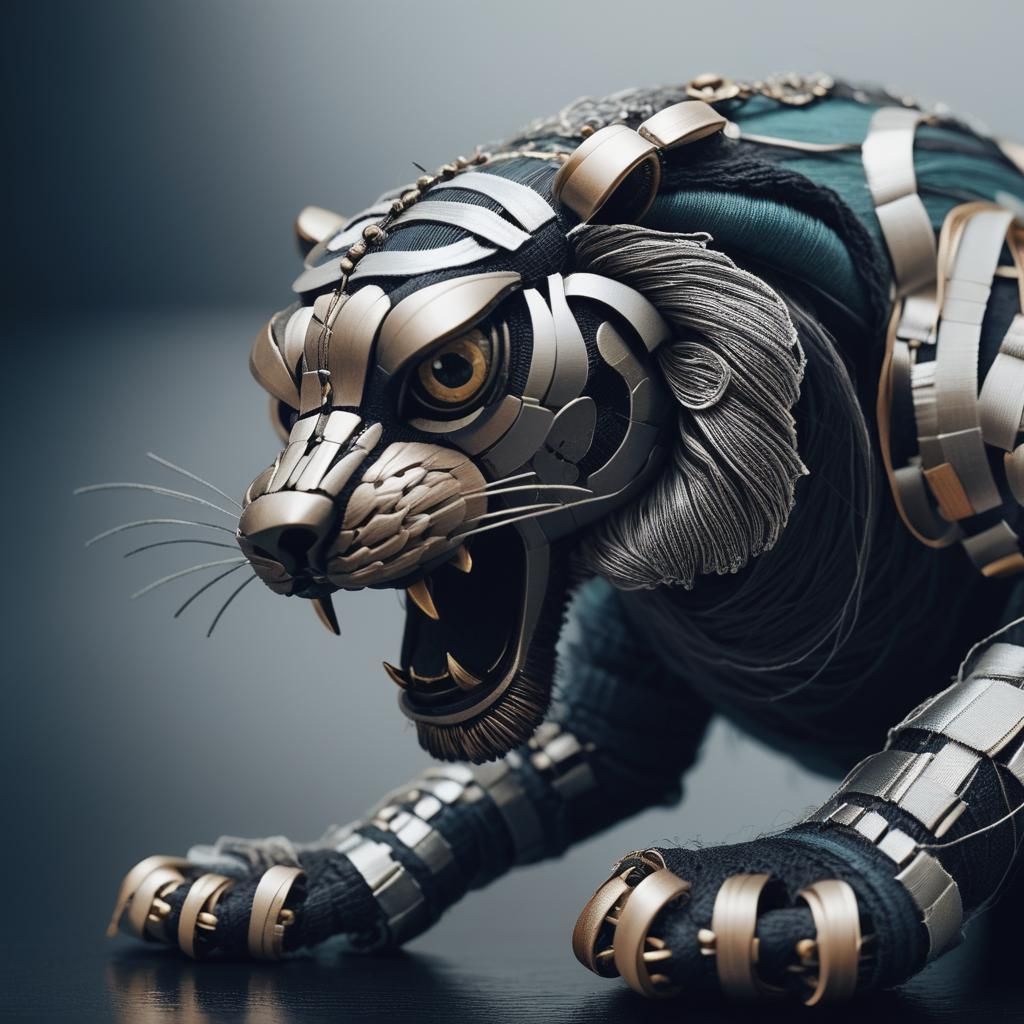 Abstract Textile Art with Patchwork and Embroidery