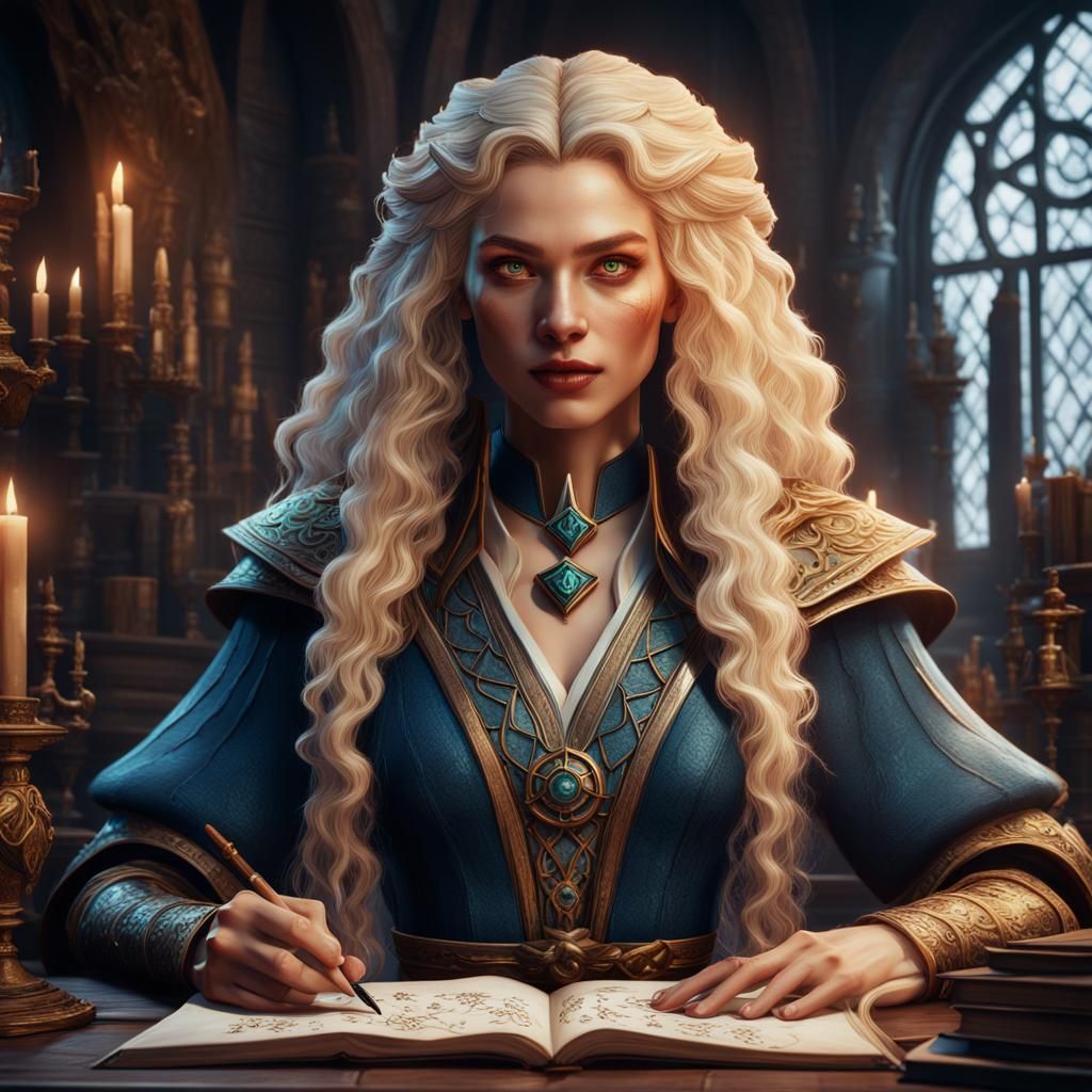 Fantasy Art of a D&D Wizard Casting Spells