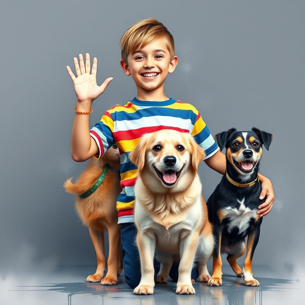 Joyful Trio in Vibrant Graffiti Style