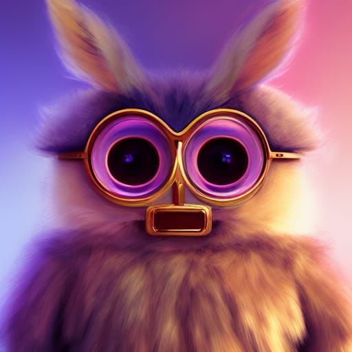 Hyperdetailed Furby Portrait in Digital Art Style