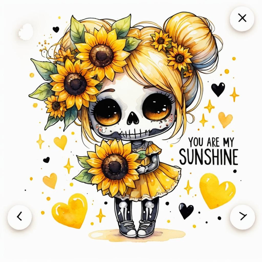 Whimsical Sunflower Girl in Pop Art Style