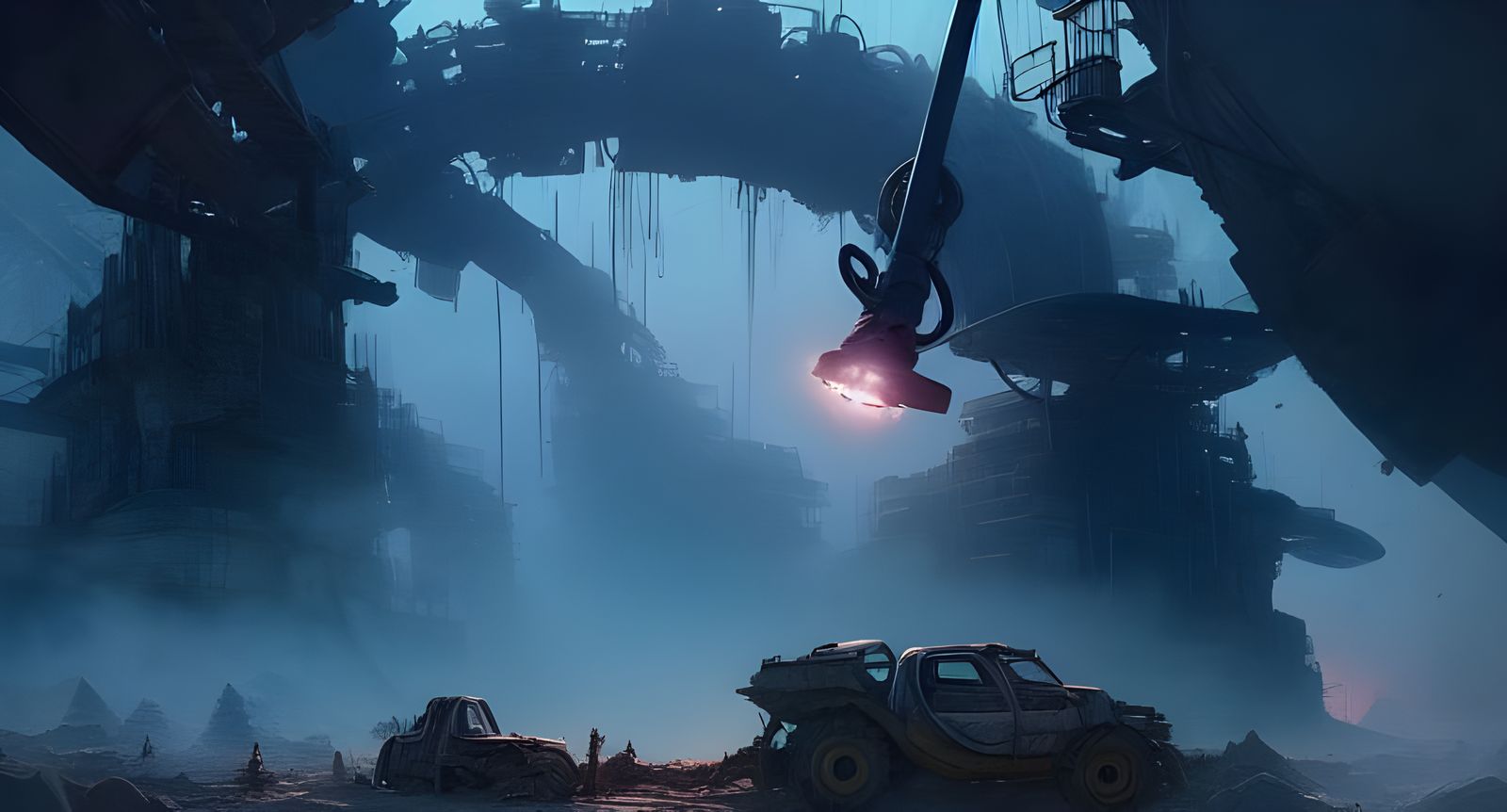 Post-Apocalyptic Fairy World with Mining Rigs