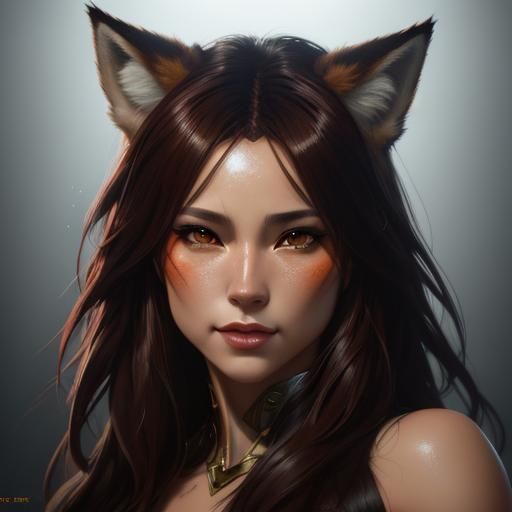 Fox-Human Hybrid Portrait in Detailed Digital Art Style