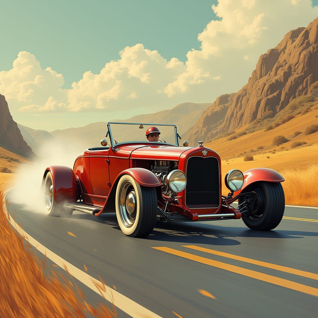 1929 Ford in Retro-Futuristic Concept Art Style