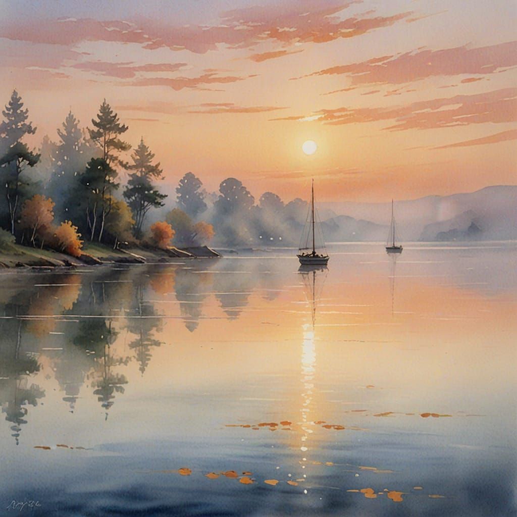 Sailboats in Soft Morning Light