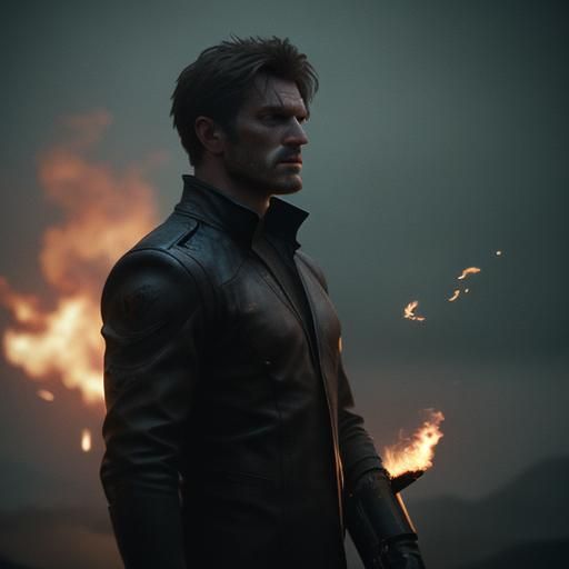 Dramatic Film Still of Fire Scene